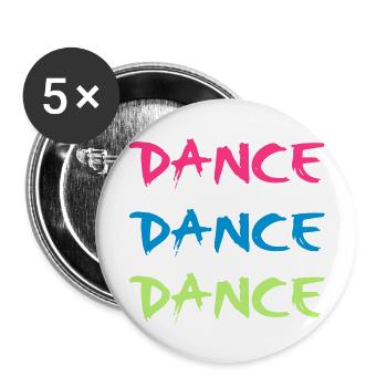 Dance - Buttons groß 56 mm (5er Pack) - Weiß - Vorne