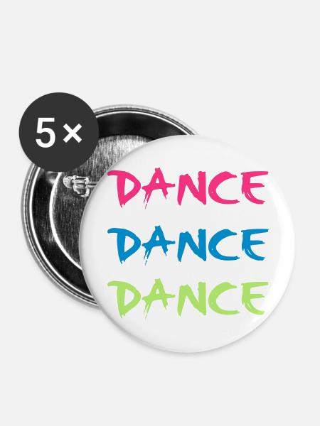 Dance - Buttons groß 56 mm (5er Pack) - Weiß