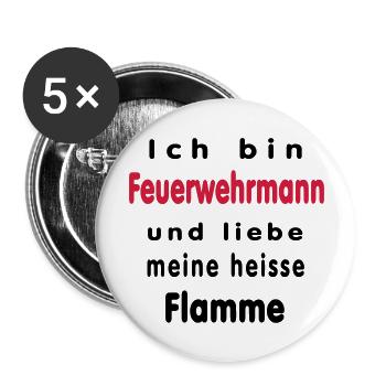 Ich bin Feuerwehrmann... - Buttons groß 56 mm (5er Pack) - Weiß - Vorne