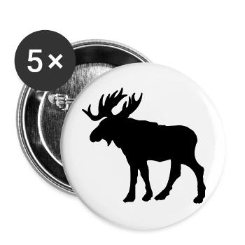 elch - Buttons groß 56 mm (5er Pack) - Weiß - Vorne