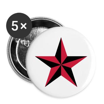 Nautischer Stern star Symbol Schutz Tattoo Marine - Buttons groß 56 mm (5er Pack) - Weiß - Vorne
