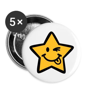 Étoile - Lot de 5 grands badges (56 mm) - blanc - Devant