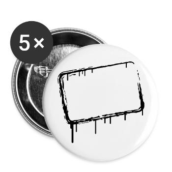 Cadre de graffiti - Lot de 5 grands badges (56 mm) - blanc - Devant