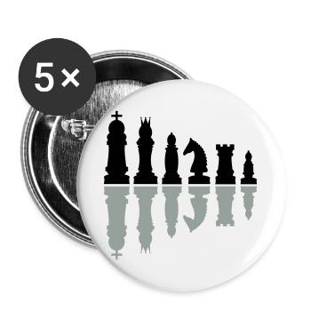 schach sport schachfiguren - Buttons groß 56 mm (5er Pack) - Weiß - Vorne