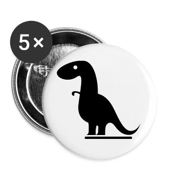 Dinosaurier - Buttons groß 56 mm (5er Pack) - Weiß - Vorne