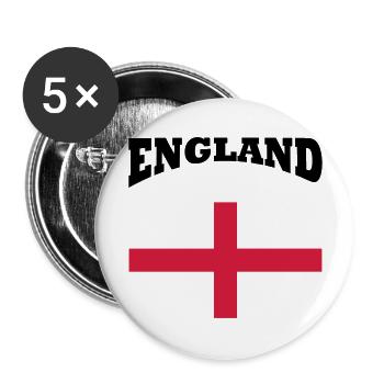 England + cross - Lot de 5 grands badges (56 mm) - blanc - Devant