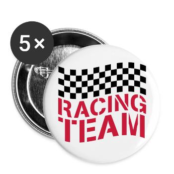 Conception de drapeau Racing Team - Lot de 5 grands badges (56 mm) - blanc - Devant