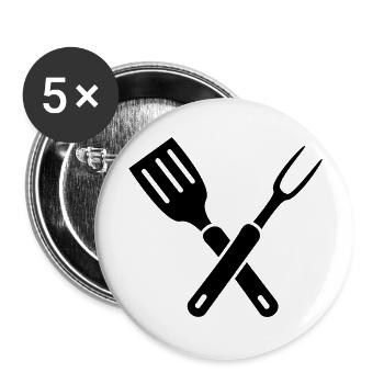 bbcue_2 - Lot de 5 grands badges (56 mm) - blanc - Devant