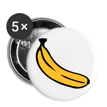 Banane - Buttons groß 56 mm (5er Pack) - Weiß - Vorne