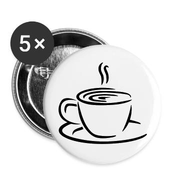 Kaffee - Buttons groß 56 mm (5er Pack) - Weiß - Vorne