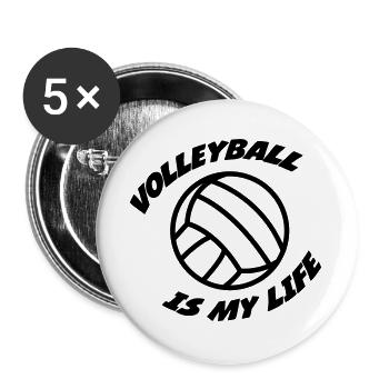 Volleyball - Buttons large 2.2''/56 mm (5-pack) - white - Front