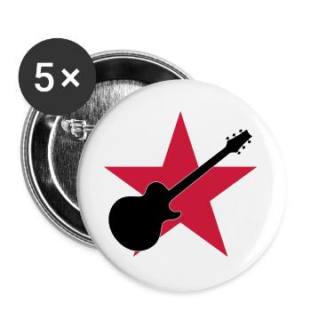 Guitar Player ! - Lot de 5 grands badges (56 mm) - blanc - Devant