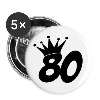 80 / geburtstag / Sport / birthday / achtzig - Buttons groß 56 mm (5er Pack) - Weiß - Vorne