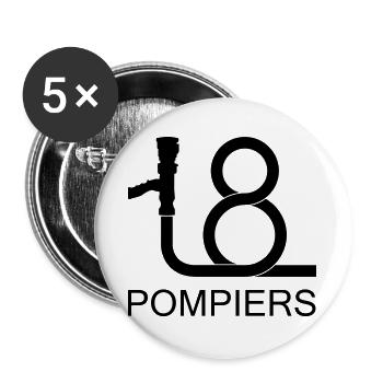 lance_18_2 - Lot de 5 grands badges (56 mm) - blanc - Devant