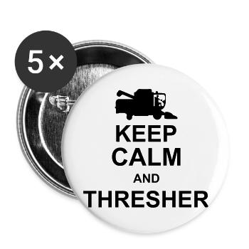 keep calm and thresher kg10 - Buttons groß 56 mm (5er Pack) - Weiß - Vorne