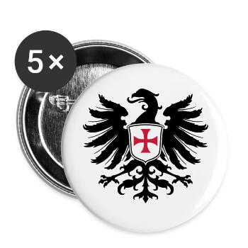 Adler Templer Kreuz - Lot de 5 grands badges (56 mm) - blanc - Devant
