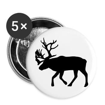 caribou - rentier - ren - weihnachten - Buttons groß 56 mm (5er Pack) - Weiß - Vorne