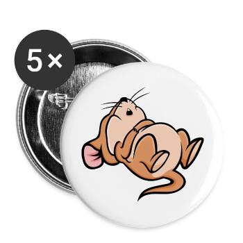 Schlafen Maus - Buttons groß 56 mm (5er Pack) - Weiß - Vorne