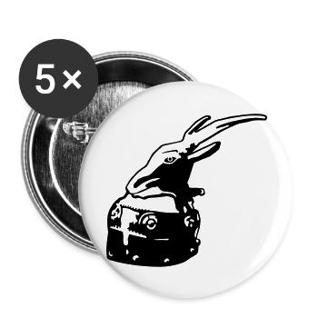 Zeichnungshelm von Skanderbeg Tirana Albanien - Buttons groß 56 mm (5er Pack) - Weiß - Vorne