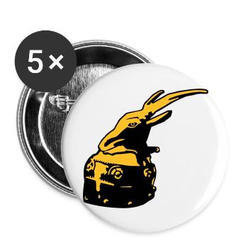 Albanischer Helm von Skanderbeg Tirana Albanien - Buttons groß 56 mm (5er Pack) - Weiß - Vorne