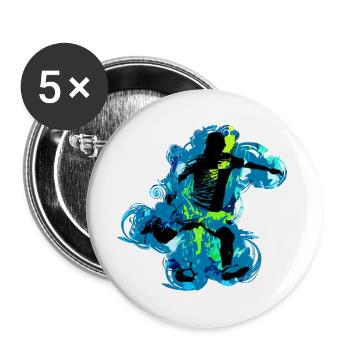 Soccer - Buttons large 2.2''/56 mm (5-pack) - white - Front