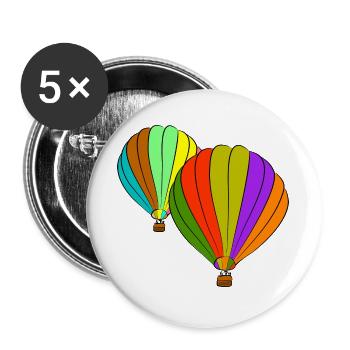 heissluftballone ballon luftfahrt - Buttons groß 56 mm (5er Pack) - Weiß - Vorne