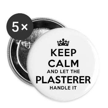 keep calm let plasterer handle it - Buttons large 2.2''/56 mm (5-pack) - white - Front