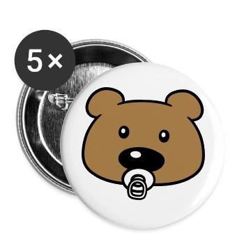 bébé en peluche visage tête sucette suesser petit - Lot de 5 grands badges (56 mm) - blanc - Devant