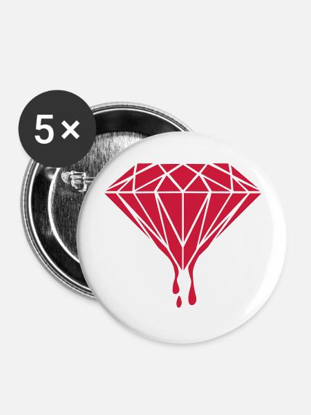 Diamond - Buttons groß 56 mm (5er Pack) - Weiß