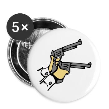 Weapons pistols hands dell - Buttons large 2.2''/56 mm (5-pack) - white - Front