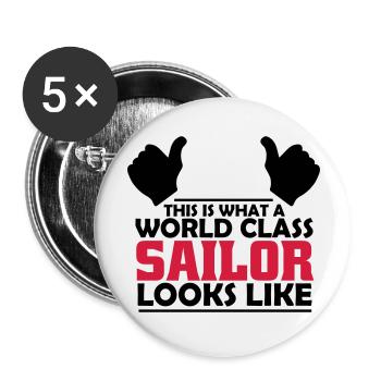 world class sailor - Buttons large 2.2''/56 mm (5-pack) - white - Front