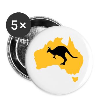 Australien - Buttons groß 56 mm (5er Pack) - Weiß - Vorne