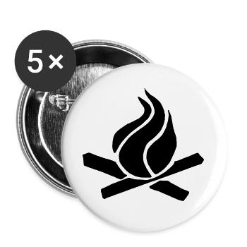 flame wood grill - Buttons large 2.2''/56 mm (5-pack) - white - Front