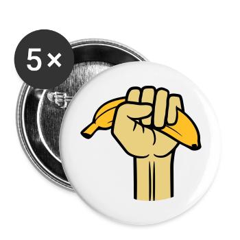 faust banane fruits délicieux faim manger saine main - Lot de 5 grands badges (56 mm) - blanc - Devant
