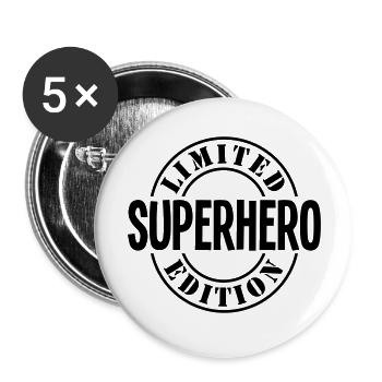 superhero limited edition stamp copy - Buttons large 2.2''/56 mm (5-pack) - white - Front