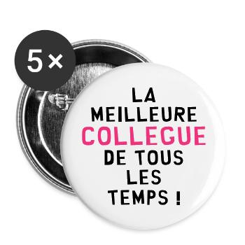 Collègue / Bureau / Travail / Collegue Entreprise - Lot de 5 grands badges (56 mm) - blanc - Devant
