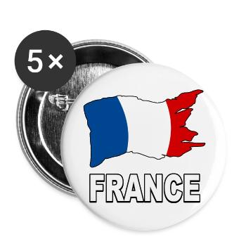 france drapeau 04 - Lot de 5 grands badges (56 mm) - blanc - Devant