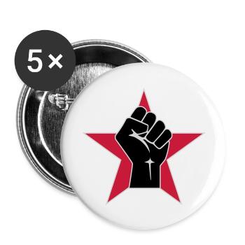 Raised Fist Logo 2 (Vector) - Buttons groß 56 mm (5er Pack) - Weiß - Vorne