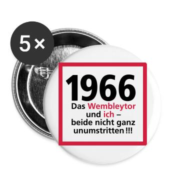 Jahrgang 1966 Wembleytor - Buttons groß 56 mm (5er Pack) - Weiß - Vorne