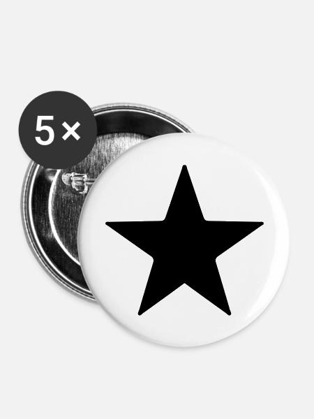 stern - Buttons groß 56 mm (5er Pack) - Weiß