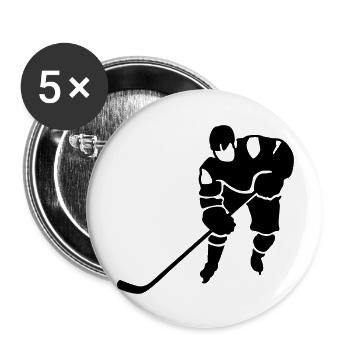 Eishockey - Buttons groß 56 mm (5er Pack) - Weiß - Vorne