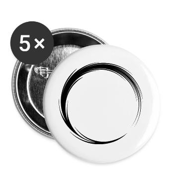 Kreis Symbol Form Schwarz - Buttons groß 56 mm (5er Pack) - Weiß - Vorne