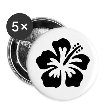 Blume - Buttons groß 56 mm (5er Pack) - Weiß - Vorne