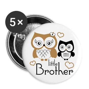 Little Brother - Lot de 5 grands badges (56 mm) - blanc - Devant