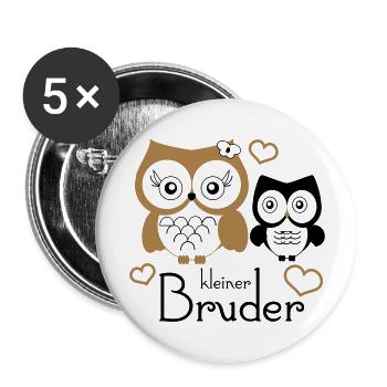 kleiner Bruder - Buttons groß 56 mm (5er Pack) - Weiß - Vorne