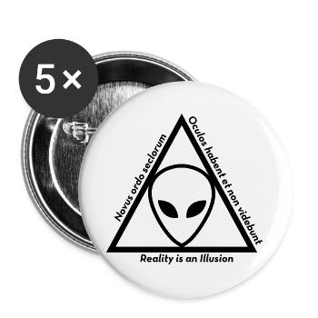 Ufo Alien Raum außerirdisches Aussenseiter - Buttons groß 56 mm (5er Pack) - Weiß - Vorne