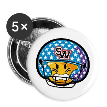 Smiley American Football Player - Lot de 5 grands badges (56 mm) - blanc - Devant