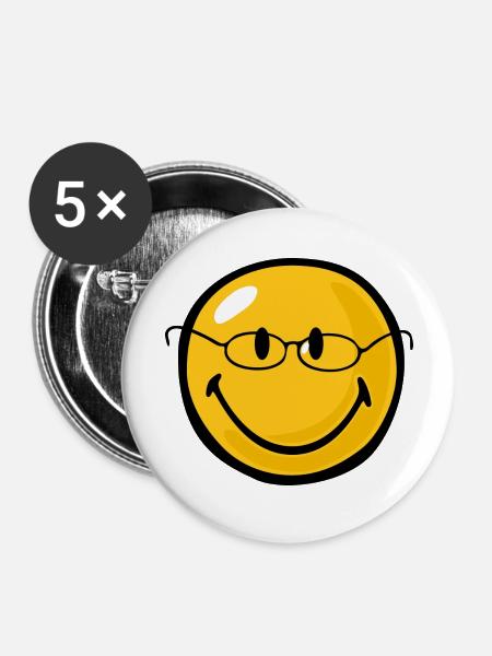 Smiley Intelligent - Buttons groß 56 mm (5er Pack) - Weiß