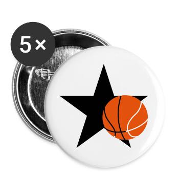 Basketball - Basket Ball - Game - Sport - Player - Buttons large 2.2''/56 mm (5-pack) - white - Front