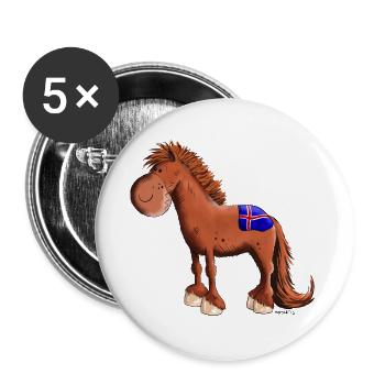 Cheval islandais - Lot de 5 grands badges (56 mm) - blanc - Devant